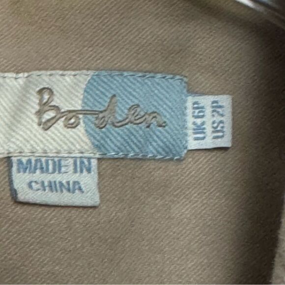 Boden Women’s camel tan Blazer jacket size 6 US elbow patches velvet like - Picture 3 of 7